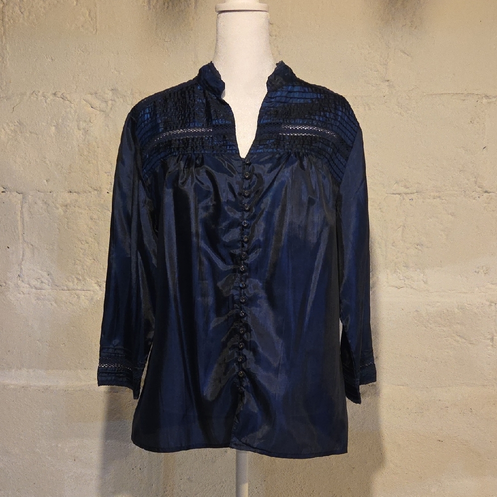 Elegant Navy Blue Women's Top